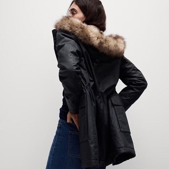 Waxed parka with fur lining and hood - Picture 4 of 7